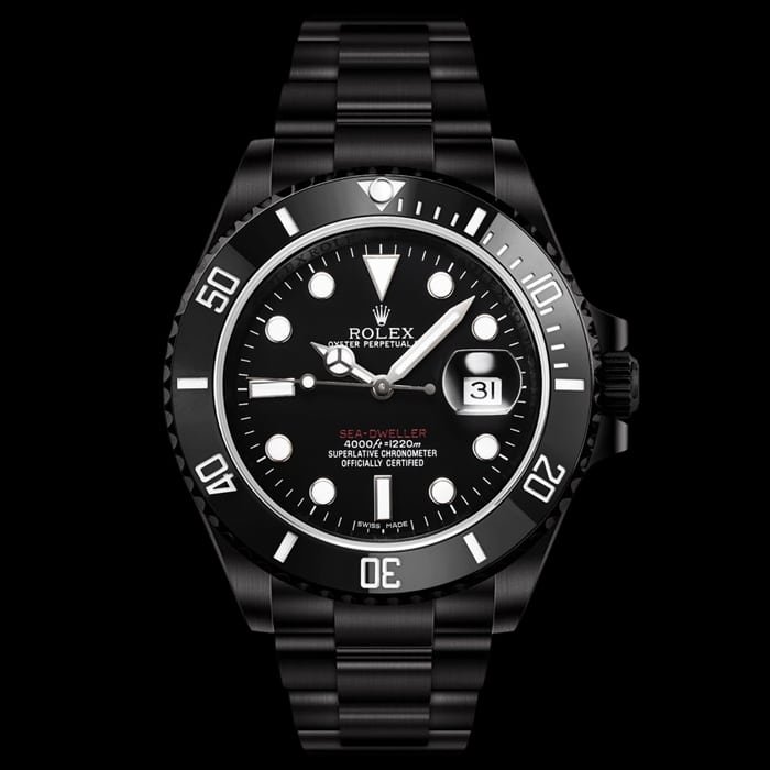 top-tier replica watch Rolex men's black dial Submariner series steel bracelet watch front view