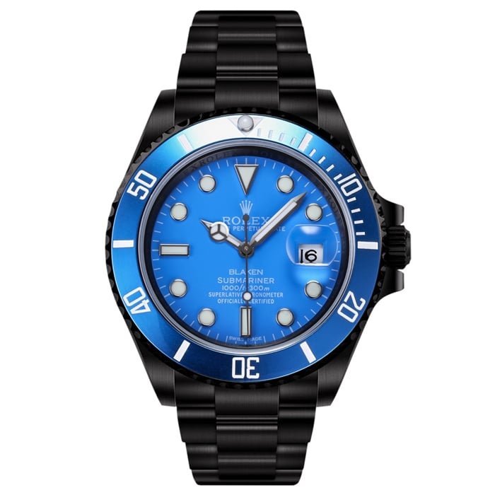 Montre-bracelet en acier de la série Aqua Ghost à plaque bleue Rolex modifiée de qualité supérieure pour hommes — luxury replica watch guide | Watch Replica Expert