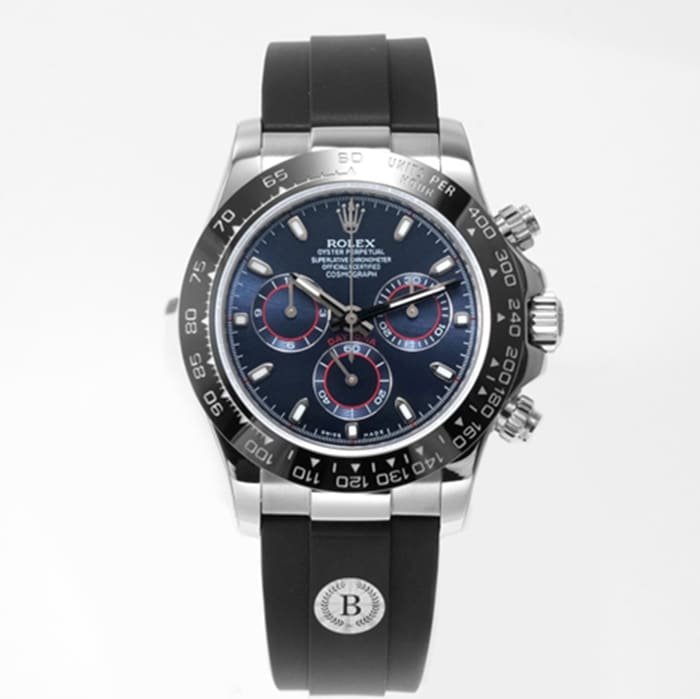 Top-tier replica watch Rolex men's blue dial Cosmograph Daytona watch front view