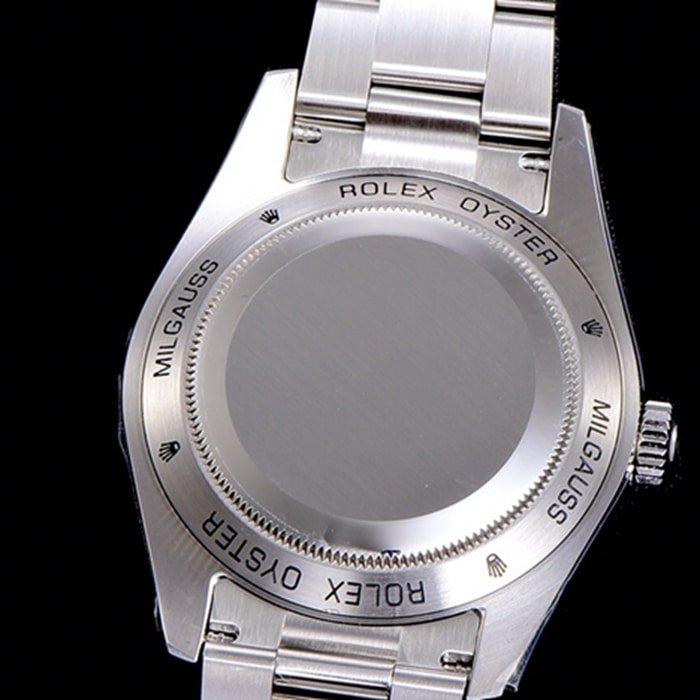 top-tier replica watch Rolex men's green dialsteel bracelet watch back cover picture