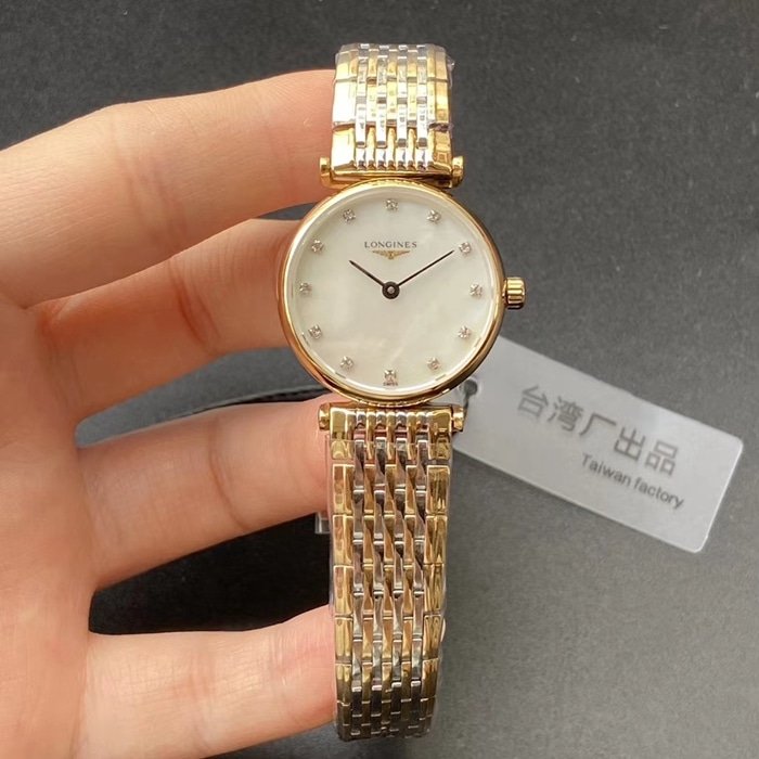 Ultradünne Paaruhren der Longines Karan-Serie für Sie und Ihn, weißes Zifferblatt, goldfarbenes Armband, Quarz — luxury replica watch guide | Watch Replica Expert