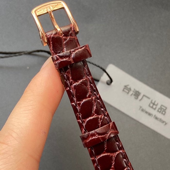 top-tier replica watch Longines couple watch white dial brown belt Jialan series leather strapquartz watch clasp picture