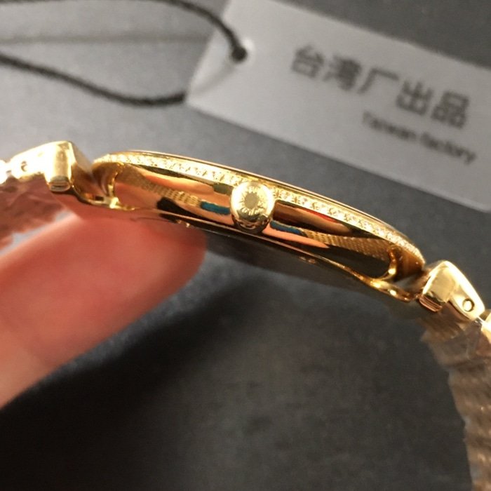 top-tier replica watch Longines couple watch gold plate gold belt Jialan series quartzsteel bracelet watch side view