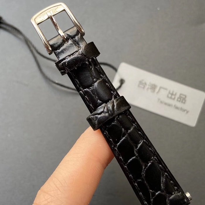 Top Replica Watches Longines Couple Pair Watches White Plate Black Strap Jia Lan Series Simple Quartz Belt Wristwatch Buckle Figure