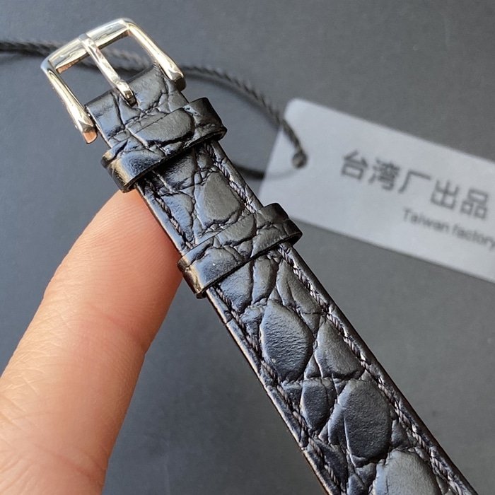 top-tier replica watch Longines couple watch blue dial black belt Jialan series leather strapquartz watch clasp picture
