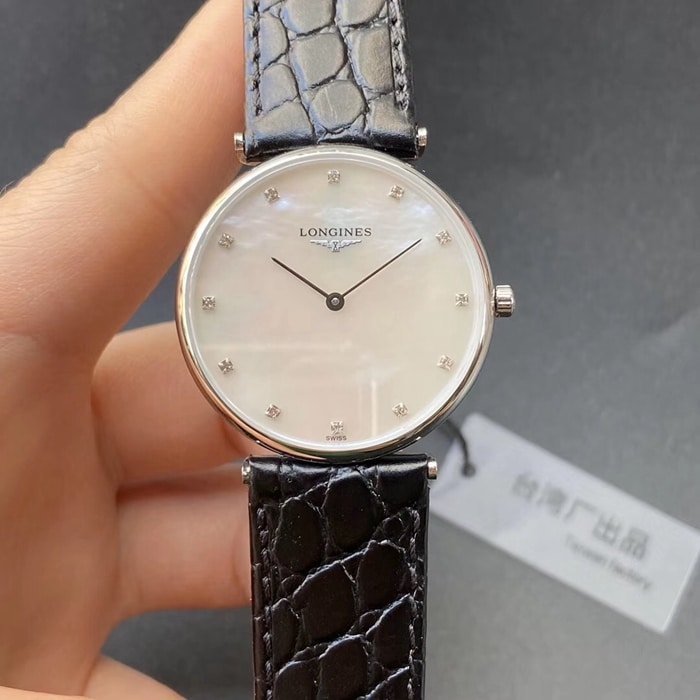 Top Super Clone Longines La Grande Classique Collection Paar-Quarzuhr mit weißem Zifferblatt, schwarzem Armband und ultradünnem Design — luxury replica watch guide | Watch Replica Expert