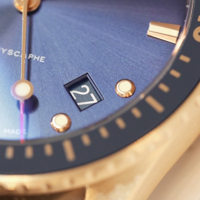 top-tier replica watch Blancpain men's blue dial nylon belt fifty fathom series detail shots