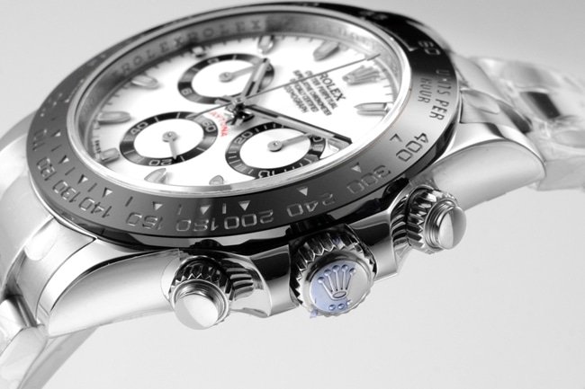 top-tier replicaRolex men's white dialsteel bracelet universe Daytona fully automatic movement watch side view