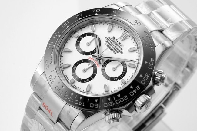 top-tier replicaRolex men's white dialsteel bracelet universe Daytona fully automatic movement watch front view
