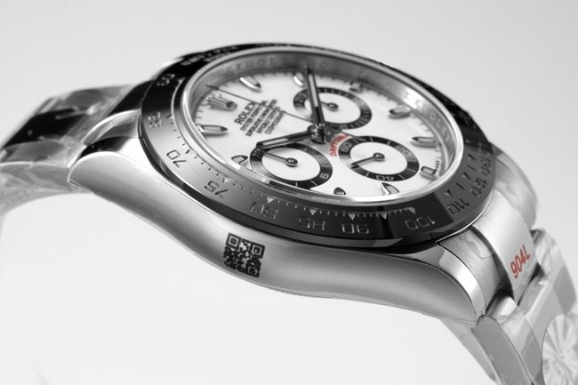 top-tier replicaRolex men's white dialsteel bracelet universe Daytona fully automatic movement watch side view