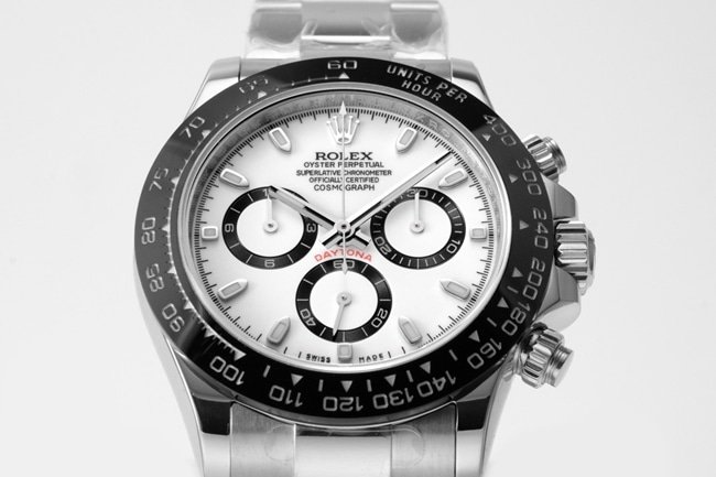 top-tier replicaRolex men's white dialsteel bracelet universe Daytona fully automatic movement watch front view