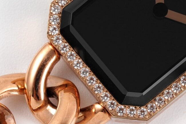 top-tier replicaChanel women's black dialrose gold with Premiere series steel braceletquartz watch detail shots