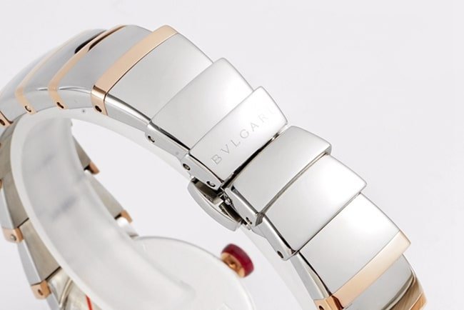 top-tier replicaBvlgari women's white dial18Krose gold with LVCEA series quartz watch clasp picture
