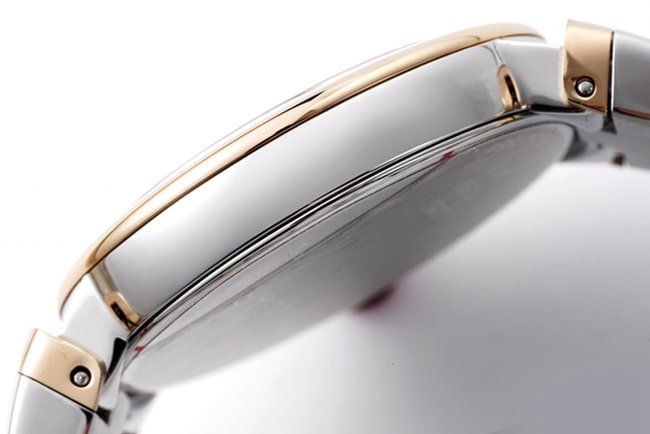 top-tier replicaBvlgari women's white dial18Krose gold with LVCEA series quartz watch side view