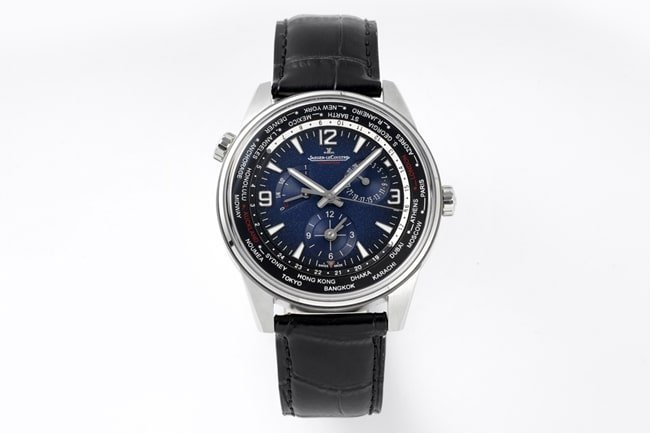 Jaeger-LeCoultre Q1428421 ZF Geographer Series Masterpiece Relógio mecânico com mostrador azul e pulseira preta com polimento refinado — detailed review and buying guide | Watch Replica Expert