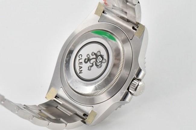CLEAN factory top replica Rolex imitation watch men's black dial steel strap v4 latest version mechanical watch case back picture