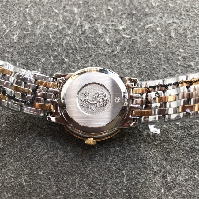 DK factory top-tier replicaOmegahigh-quality replica watch women's white dial butterfly series quartzsteel bracelet watch back cover picture