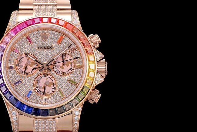 JH factory top-tier replica watch Rolexwhite dial gold belt Oyster Perpetual Cosmograph Daytona watch detail shots