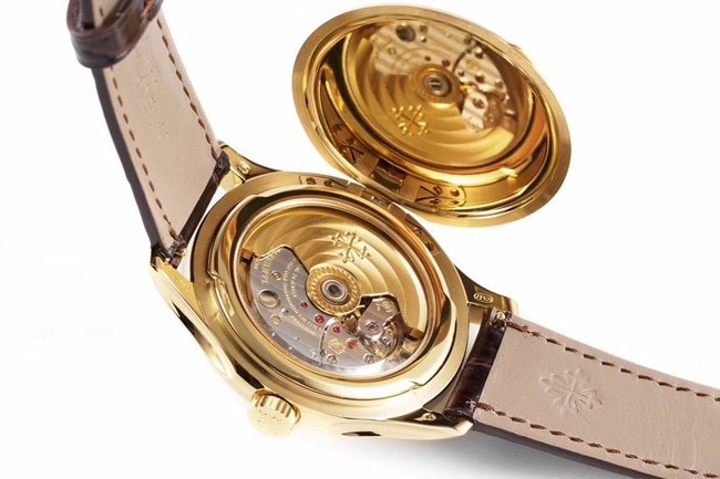 ZF Factorytop-tier replica watch Patek Philippe there white dial brown belt classical series leather strap mechanical watch movement picture