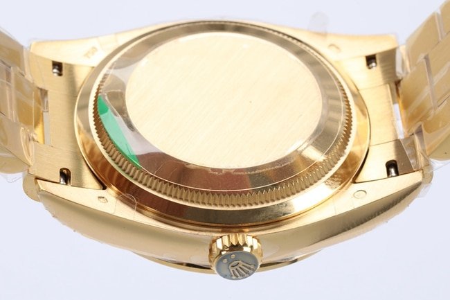 EWtop-tier replica watch Rolex men's gold plate gold band automatic movementday displayDatejust watch back cover picture