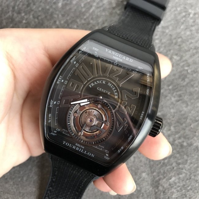 Top-tier replica watch Frank Muller men's nylon strap Pioneer series V45 his tourbillon mechanical watch front view