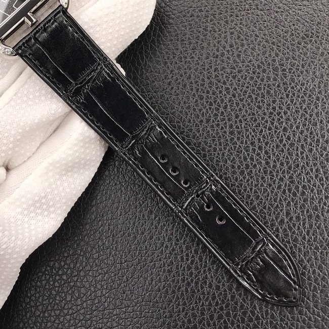 YF factory top-tier replica watch Hermès women's black dial black belt quartzleather strap watch bracelet picture