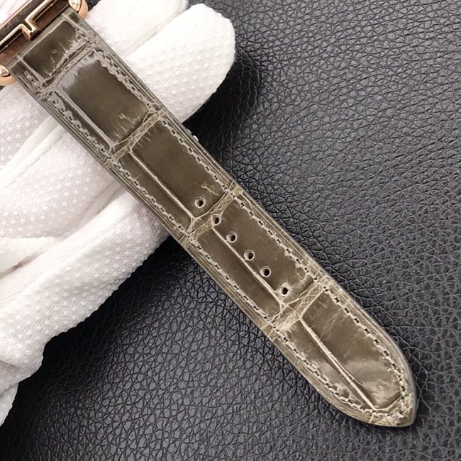 YF factory top replica watches Hermes women's white disk brown belt square steel belt quartz watch strap figure