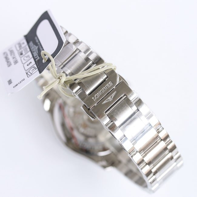 GF Factory Top Replica Watches Longines Men's White Plate Steel Strap Masterpiece Series Moon Phase 42mm Mechanical Watch Buckle Figure