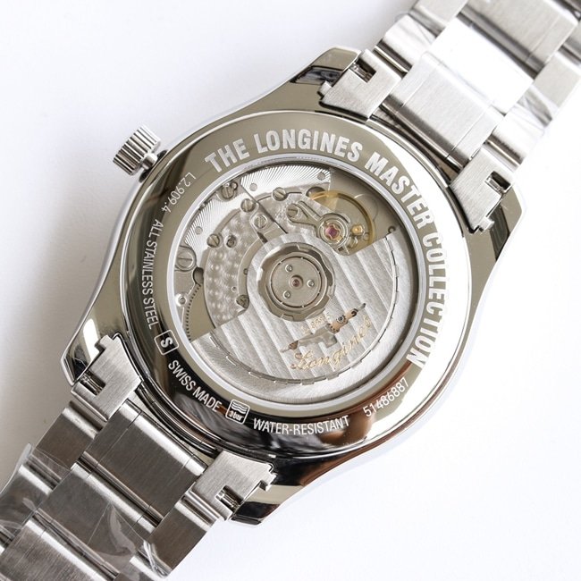 GF Factory Top Replica Watches Longines Men's White Plate Steel Strap Masterpiece Series Moon Phase 42mm Mechanical Watch Movement Diagram