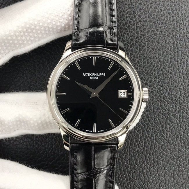 Patek Philippe Calatrava 5227G-010 3K fábrica masculina clássica 1:1 super Uma fina imitação de mostrador preto laqueado caixa em ouro branco — detailed review and buying guide | Watch Replica Expert