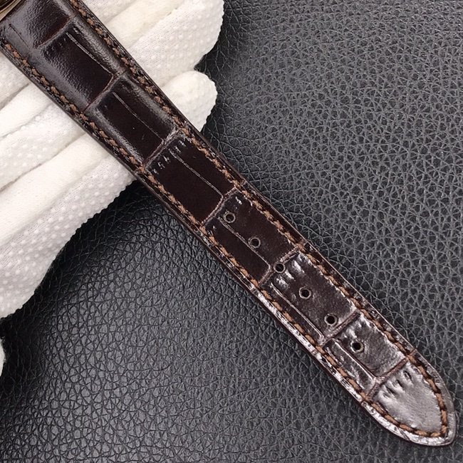 ZF Factorytop-tier replica watch Patek Philippe men's white dial brown belt classic 5153 series leather strap watch leather strap picture