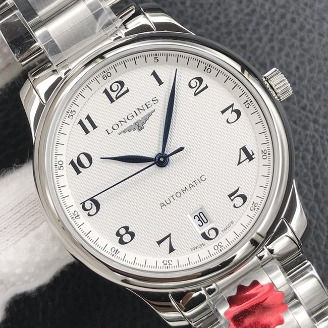 KL factory top-tier replica watch Longines men's white dialsteel bracelet famous series L2.628.4.78.6 automatic movement watch front view