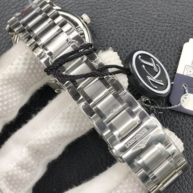 KL factory top-tier replica watch Longines men's white dialsteel bracelet famous series L2.628.4.78.6 automatic movement watch clasp picture