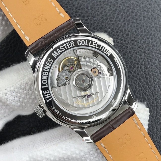 KL factory top-tier replica watch Longines automatic movement famous craftsman series dial brown belt leather strap watch movement picture