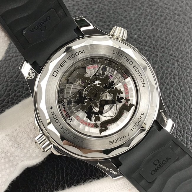 OR factory top-tier replicaOmegaSeamaster300automatic movement men's black dialrubber strap watch movement picture