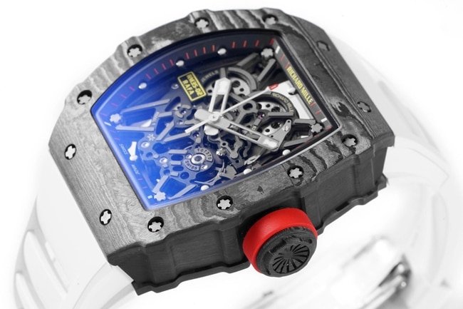 ZF Factorytop-tier replica watch Richard Mille men's black dialrubber strapautomatic movement watch side view
