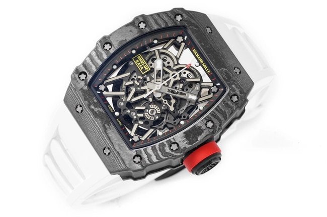 ZF Factorytop-tier replica watch Richard Mille men's black dialrubber strapautomatic movement watch side view