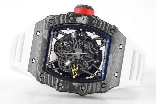 ZF Factorytop-tier replica watch Richard Mille men's black dialrubber strapautomatic movement watch front view