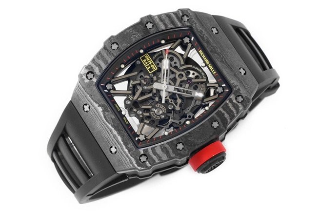 ZF FactoryRichard Milletop-tier replica watch automatic movement men's black dial black rubber strap watch front view