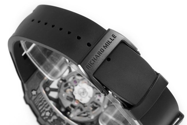 ZF FactoryRichard Milletop-tier replica watch automatic movement men's black dial black rubber strap watch clasp picture