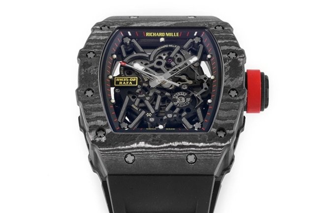 ZF FactoryRichard Milletop-tier replica watch automatic movement men's black dial black rubber strap watch front view