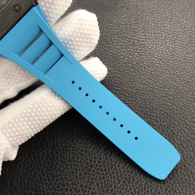ZF Factorytop-tier replica watch Richard Mille global limited edition men's black dial blue rubber strap mechanical watch leather strap picture
