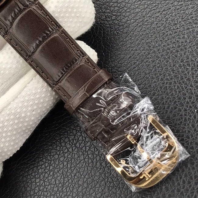 GF FactoryJaeger-LeCoultretop-tier replica watch men's white dial brown belt master series leather strap mechanical watch clasp picture