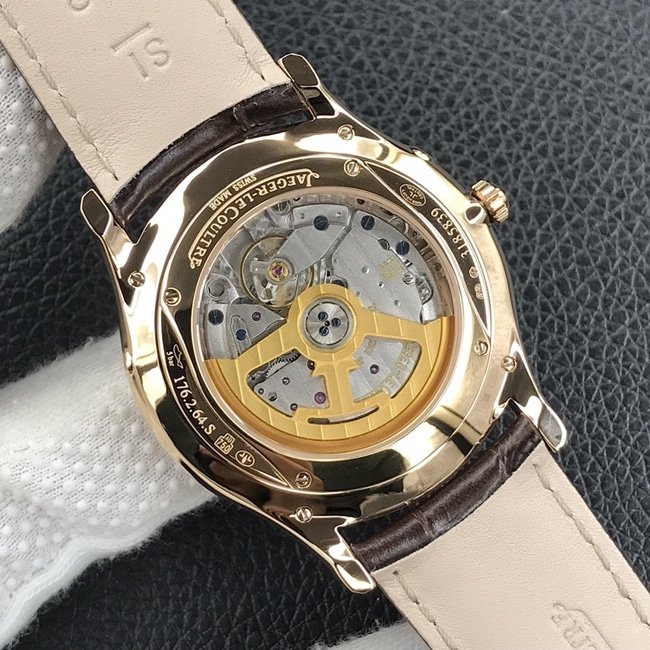 GF FactoryJaeger-LeCoultretop-tier replica watch men's white dial brown belt master series leather strap mechanical watch movement picture