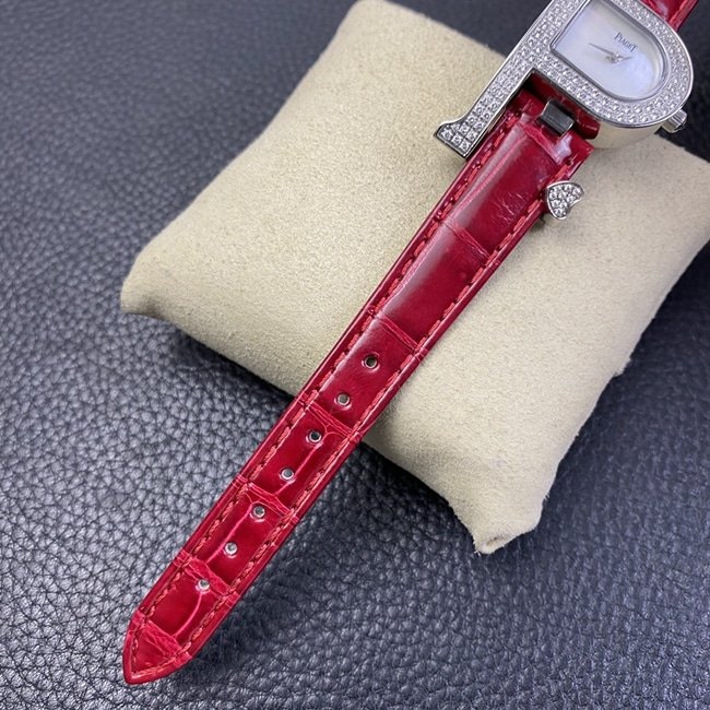 top-tier replica watch count ladies white dial red strap quartzleather strap watch leather strap picture