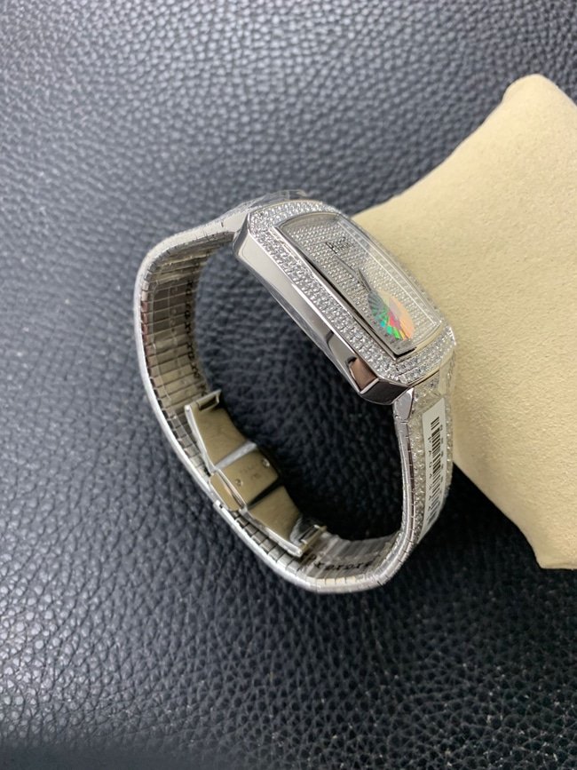 Top replica Piaget women's watch, white dial, steel strap, extraordinary treasure series, full diamond watch, detailed images