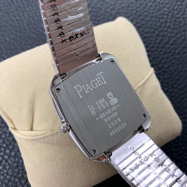 Top replica Piaget women's watch, white dial, steel band, Extraordinary Treasures Collection, full diamond (ice-out) watch case back photo