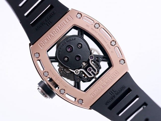 JB factory Richard Milletop-tier replica watch genuine tourbillon men's black dialrubber strapautomatic movement watch movement picture