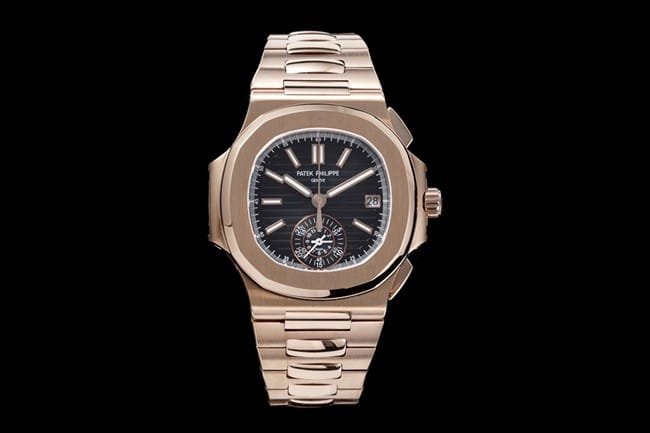 Patek Philippe Nautilus 5980/1R-001 V2 Versão 3K Cronógrafo multifuncional de fábrica com segundos pequenos reais, mostrador gradiente preto, pulseira de aço em ouro rosa 1:1 Super Clone — luxury replica watch guide | Watch Replica Expert