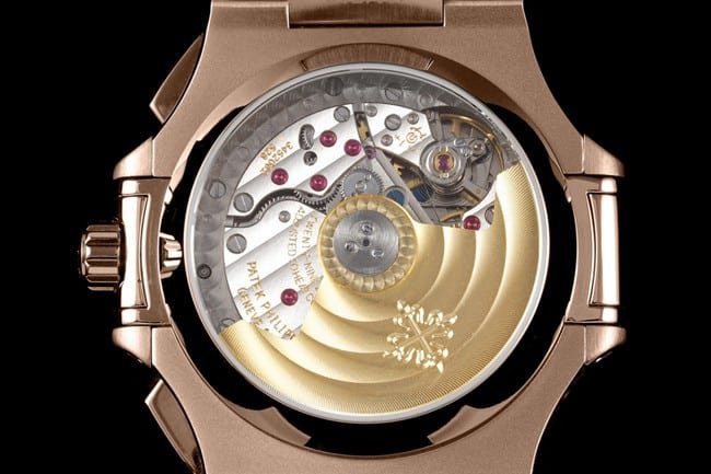 Patek Philippetop-tier replica watch multifunctional chronograph men's black dialsteel braceletNautilus series watch movement picture